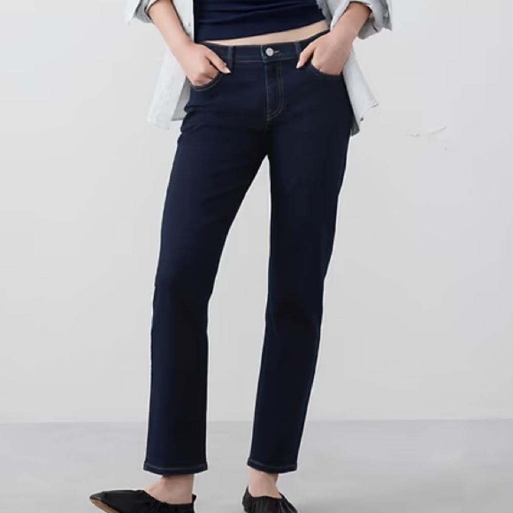 Banana Republic Skinny Fit Dark Navy Straight-Leg Jeans
